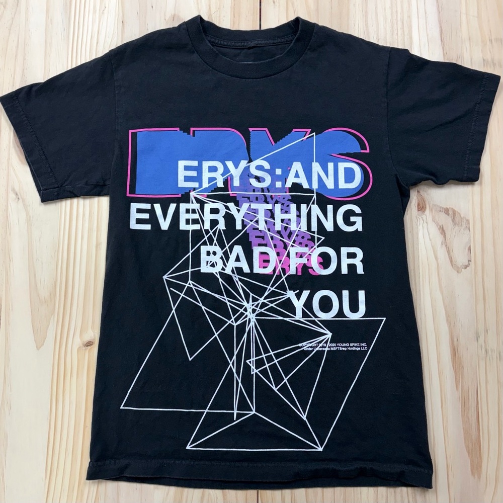 MSFTSrep Black Graphic T-Shirt with Bold Text - Sz S